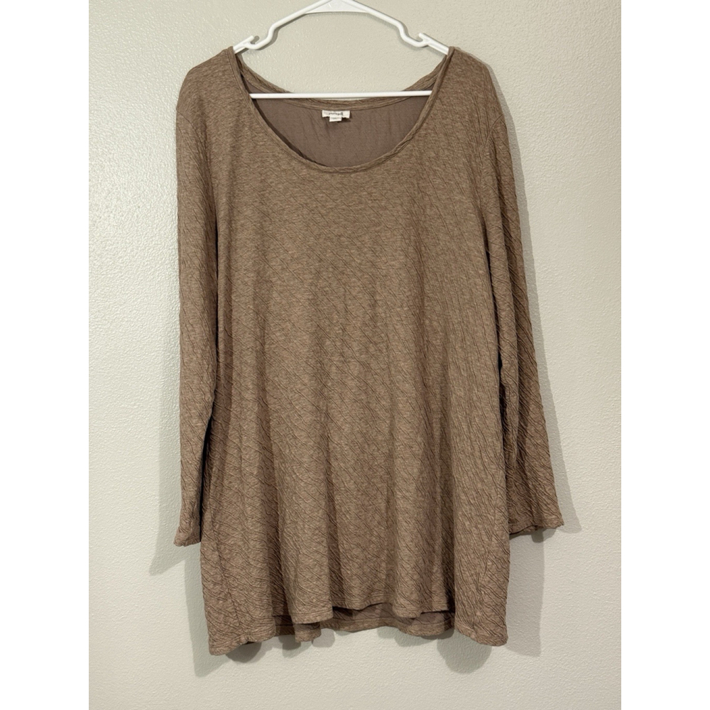 J Jill Womens XLarge Pure Jill Tunic Crinkle Legenlook Mature Boat Neck Cotton